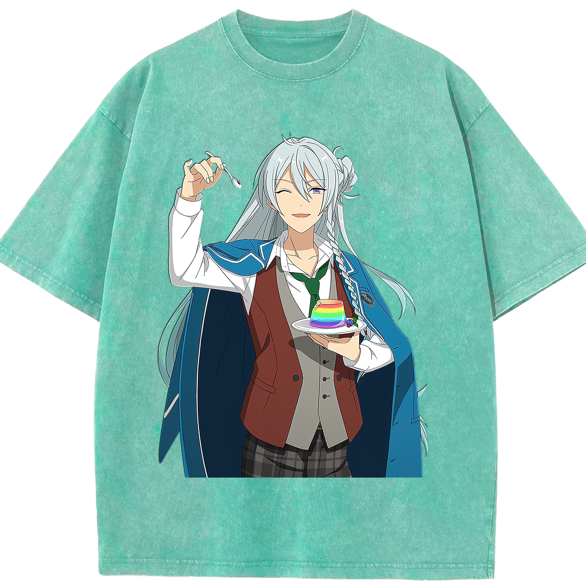 （画像用） あんさんぶるスターズ! Ensemble Stars 綿100% ヴィンテージ風 半袖Tシャツ（フロントプリント）
